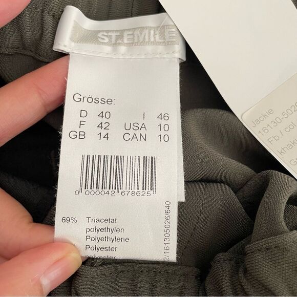 St. Emile Olive Green Jackie Pull On Elastic Waist Comfy Pants size 10 NEW‎ - Picture 5 of 8